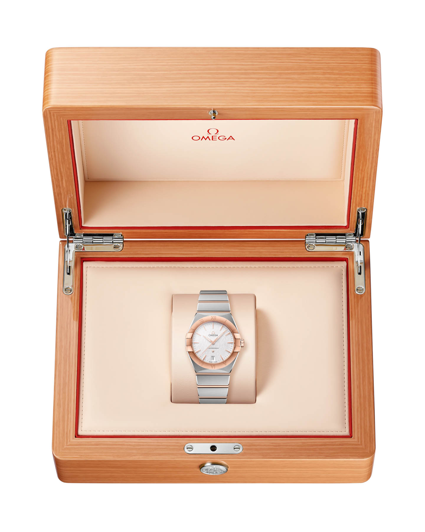 Omega Omega Constellation 131.20.36.60.02.001, constellation швейцария женские часы на браслете сталь + золото боковой вид