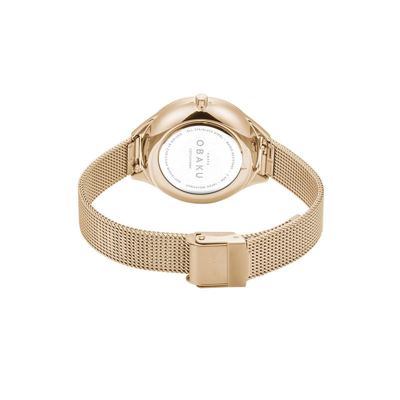 Obaku Obaku V257LHVNMV,  дания женские часы на браслете сталь с ip покрытием боковой вид