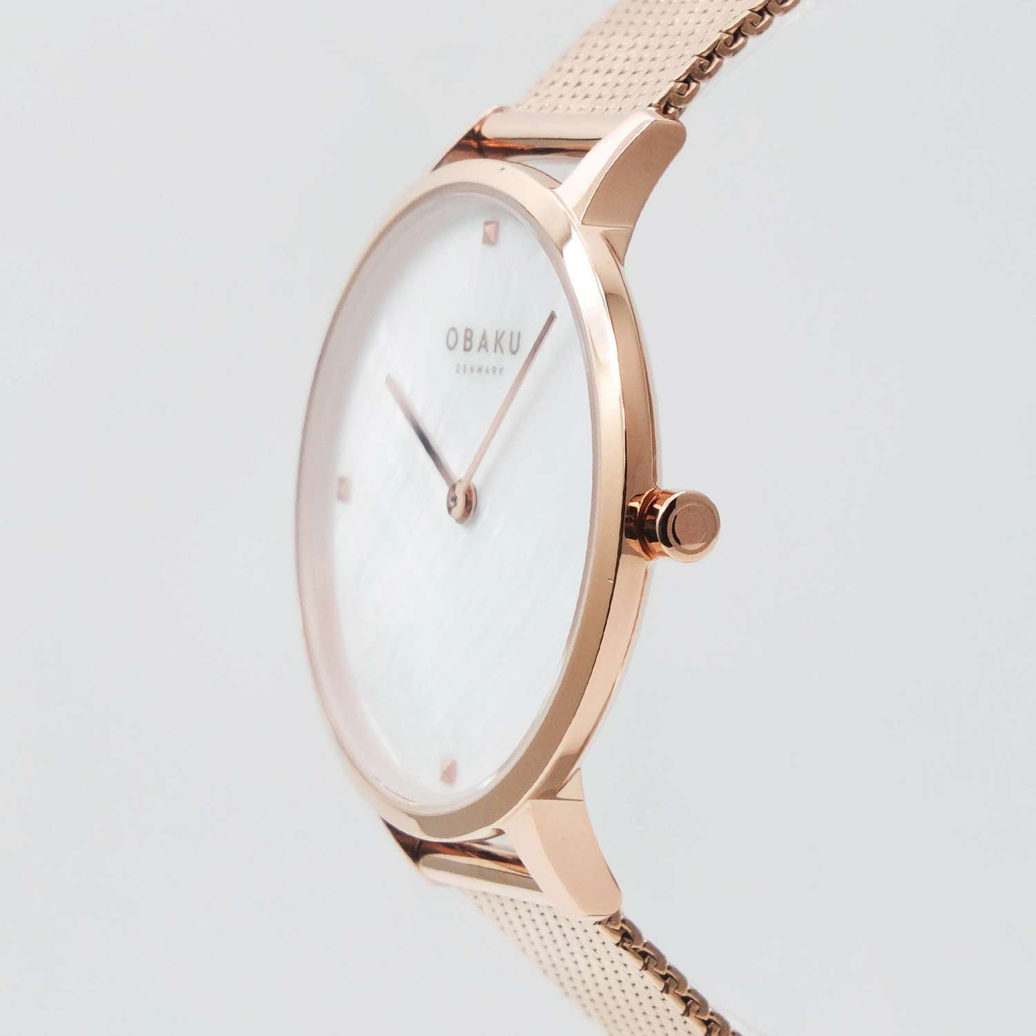 Obaku Obaku Links V295LXVWHV,  дания женские часы на браслете нержавеющая сталь с ip-покрытием боковой вид