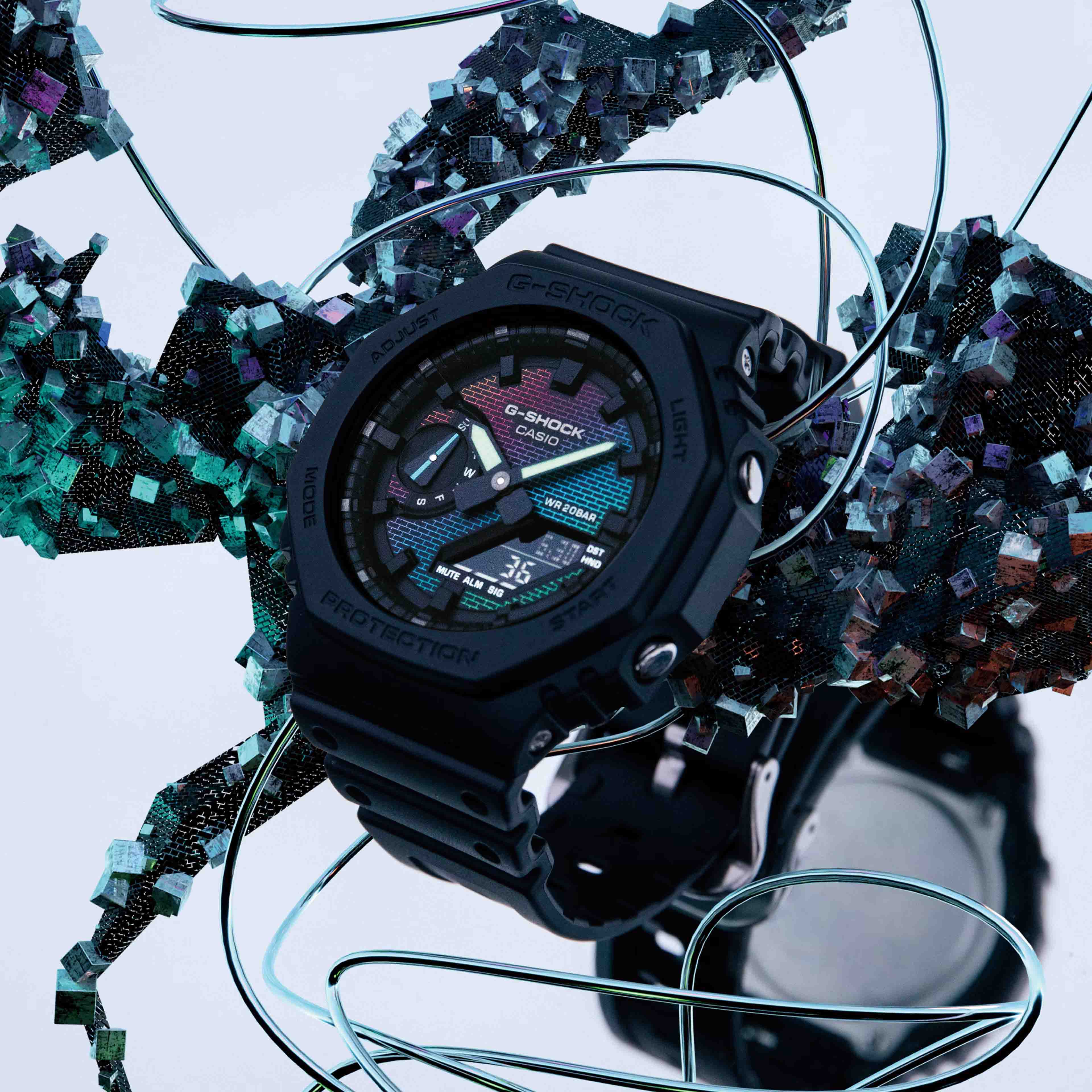 Оригинальные часы Casio Casio G-Shock GA-2100RW-1A электронные калибр механизма  общий вид