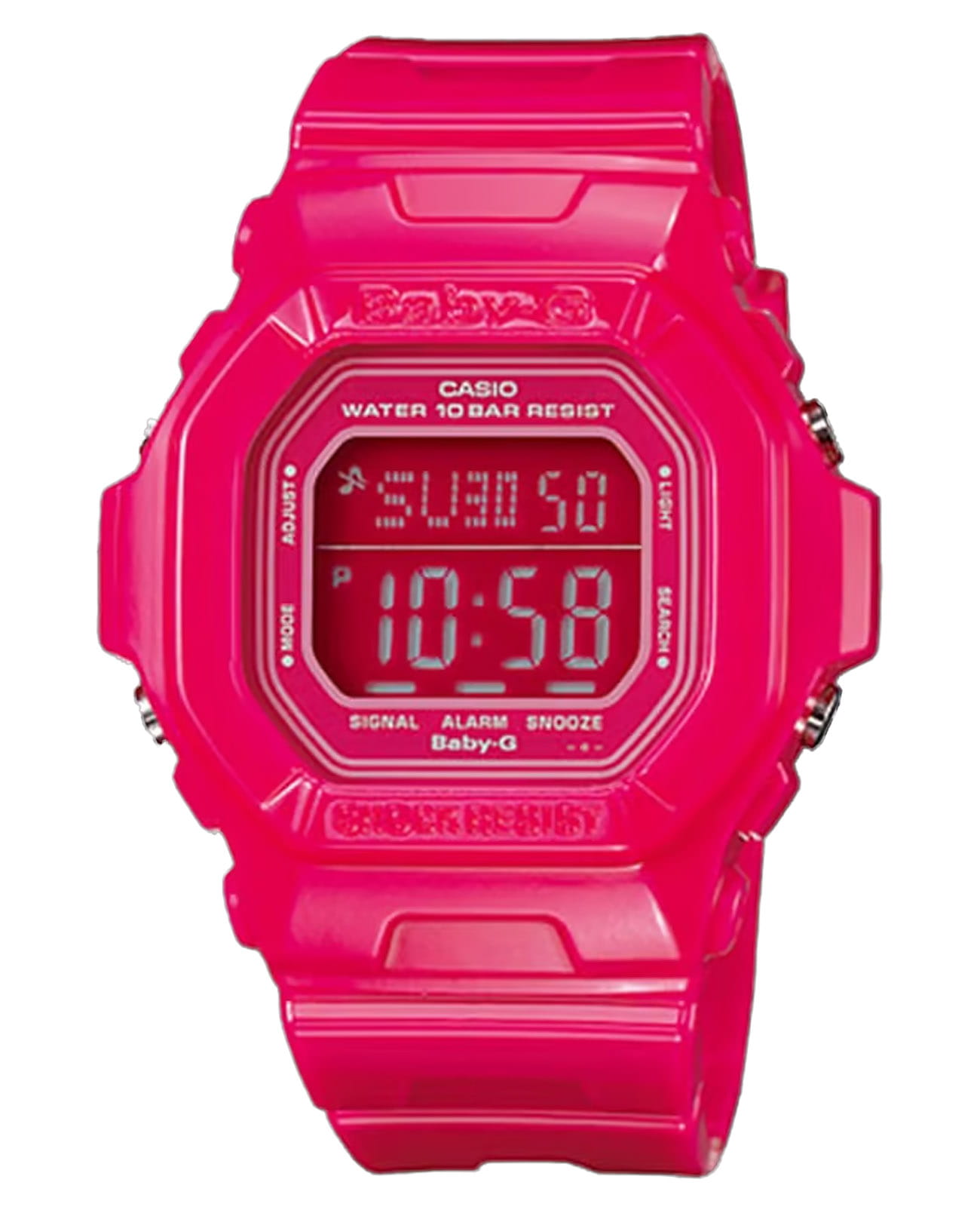 Casio Casio Baby-G BG-5601-4DR  BG-5601-4DR кварцевые женские часы  циферблат, браслет пластик — вид спереди