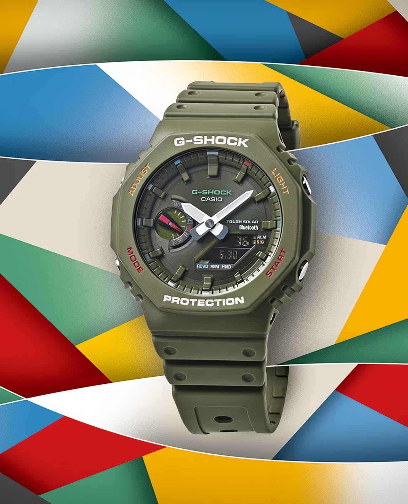Casio Casio G-Shock GA-B2100FC-3ADR (GA-B2100FC-3A) мужские часы зеленый циферблат на запястье