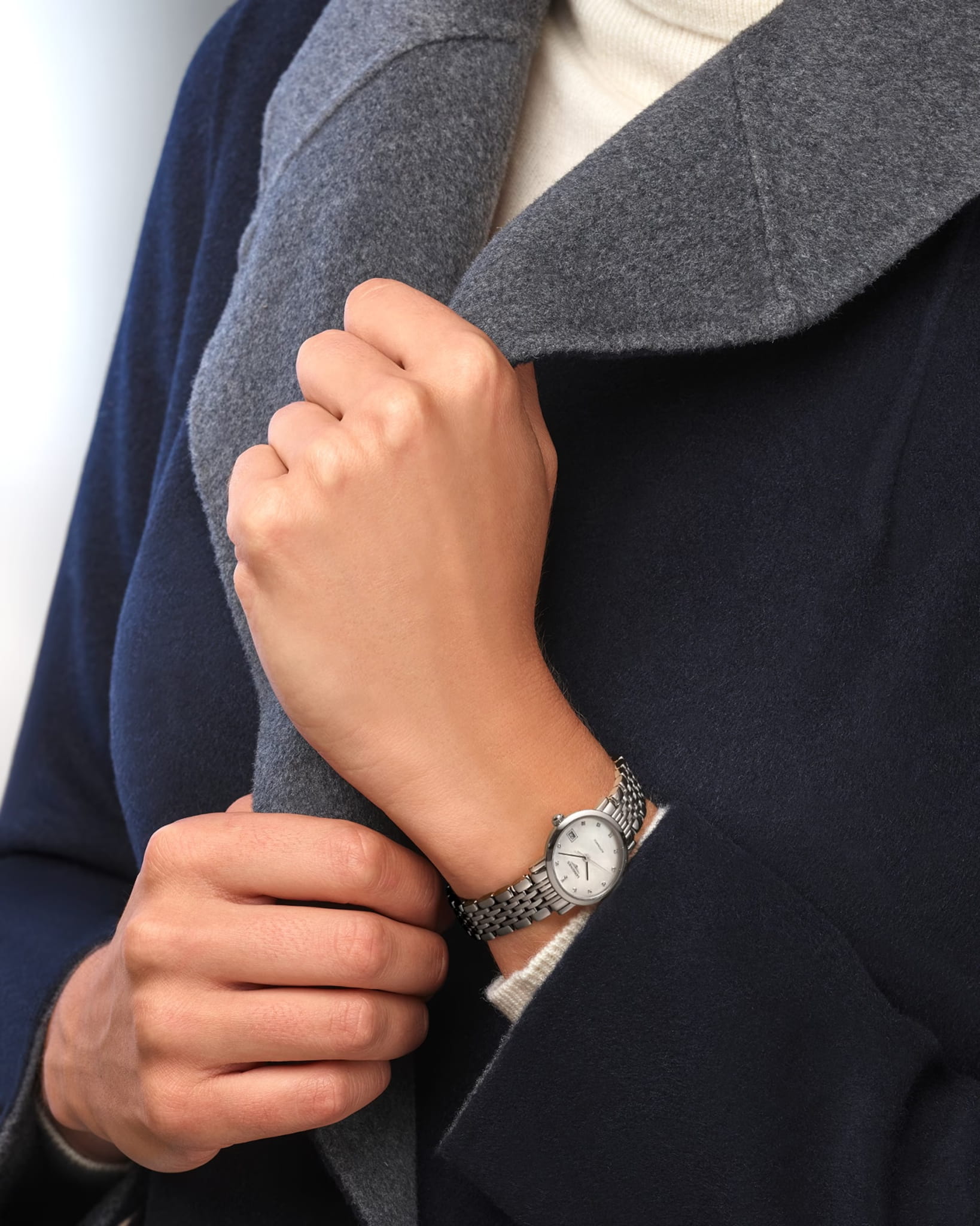 Longines Longines Elegant Collection L4.309.4.87.6 мужские часы перламутровый циферблат на запястье