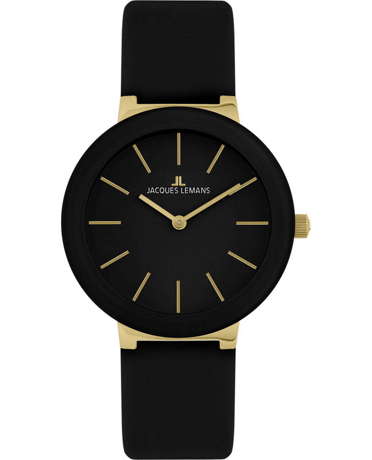 Jacques Lemans Jacques Lemans Design Collection 42-9E  42-9E кварцевые женские часы черный циферблат, браслет кожаный — вид спереди