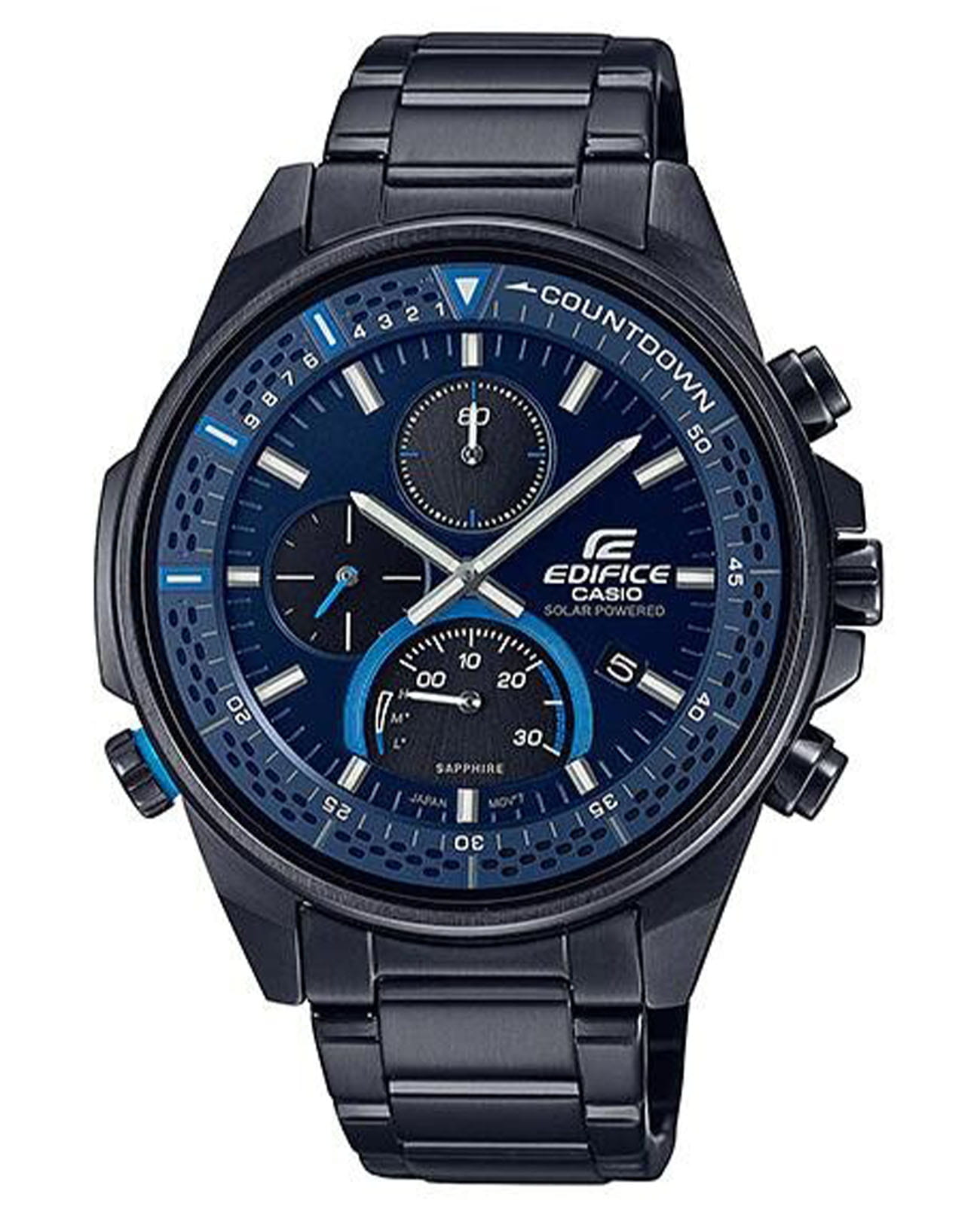 Casio Casio Edifice EFS-S590DC-2A EFS EFS-S590DC-2A кварцевые мужские часы синий циферблат, браслет сталь с ip покрытием — вид спереди