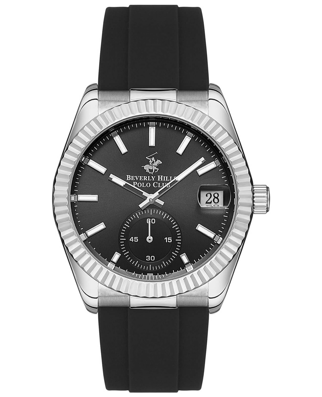 Beverly Hills Polo Club Beverly Hills Polo Club BP3325X.351  BP3325X.351 кварцевые мужские часы черный циферблат, браслет силикон — вид спереди