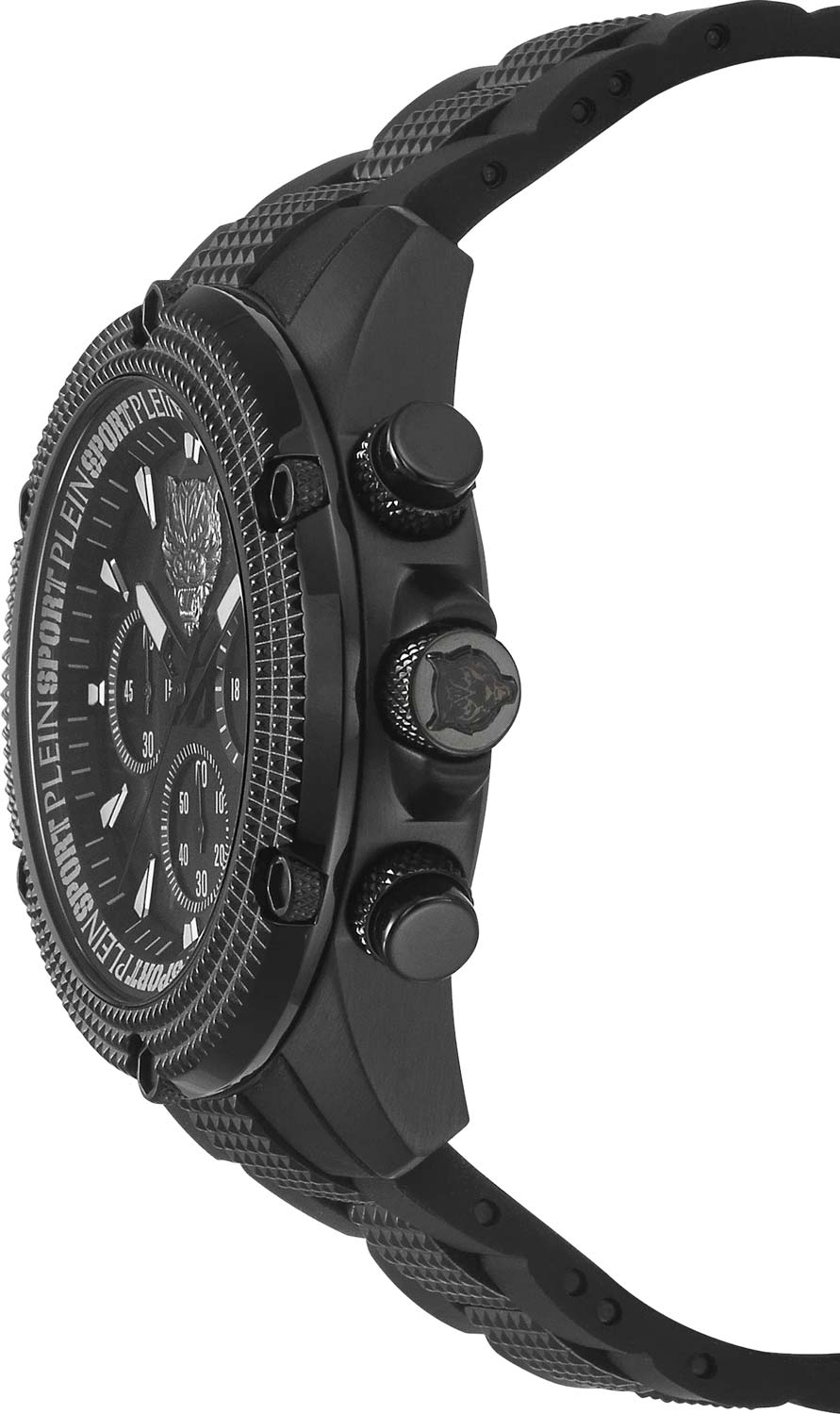 Plein Sport Plein Sport Hurricane PSDBA1223,  германия мужские часы на браслете сталь с ip покрытием + силикон боковой вид