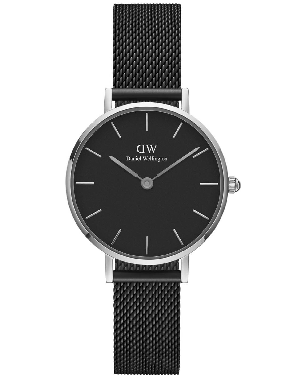 Daniel Wellington Daniel Wellington Petite Ashfield DW00100246  DW00100246 кварцевые женские часы черный циферблат, браслет сталь c pvd покрытием — вид спереди