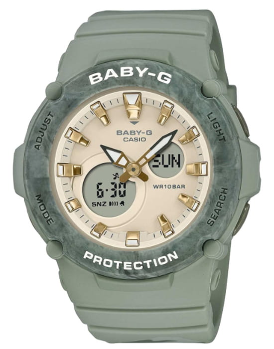 Casio Casio Baby-G BGA-275M-3A  BGA-275M-3A кварцевые женские часы белый циферблат, браслет пластик — вид спереди