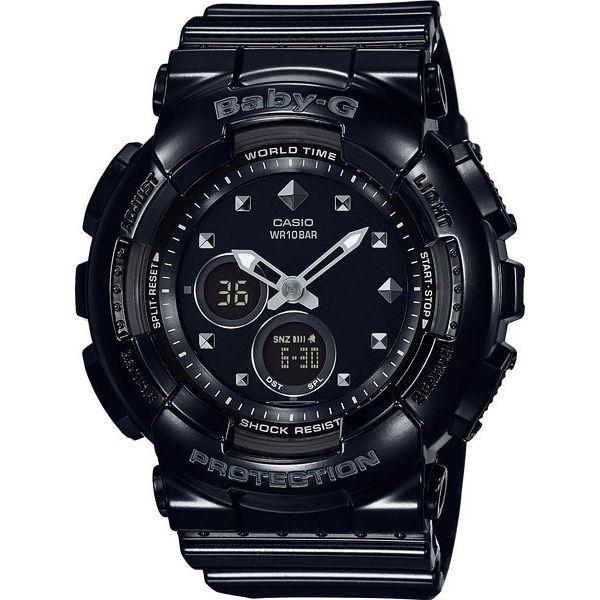 Casio Casio Baby-G BA-125-1A  BA-125-1A кварцевые женские часы черный циферблат, браслет пластик — вид спереди