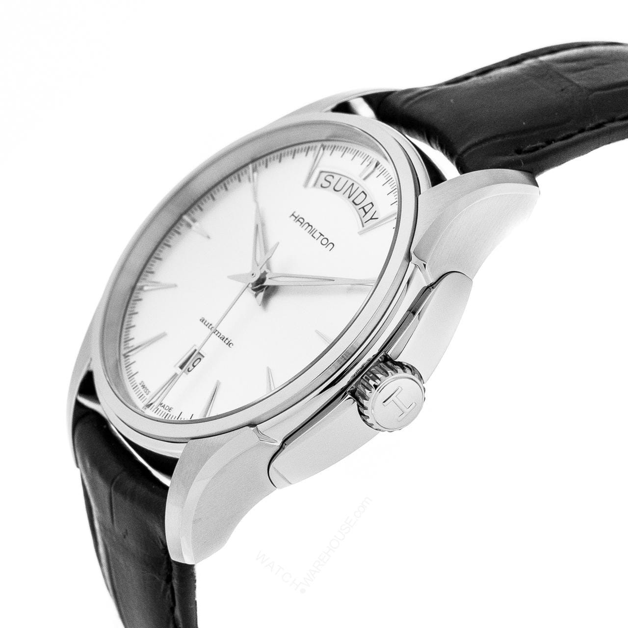 Hamilton Hamilton Jazzmaster Day Date Auto H32505751, jazzmaster швейцария мужские часы на браслете кожаный боковой вид