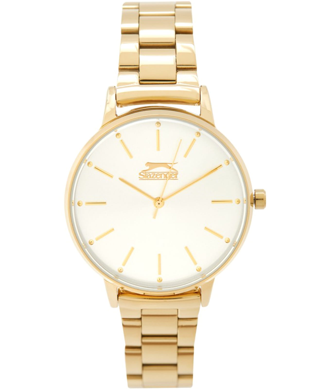 Slazenger Slazenger SL.09.6287.3.02  SL.09.6287.3.02 кварцевые женские часы серебристый циферблат, браслет суперметалл с ip покрытием — вид спереди