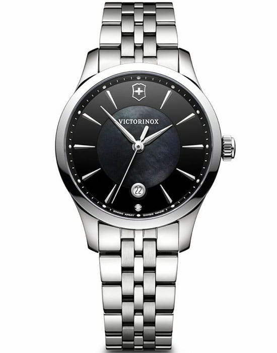 Victorinox Victorinox 241751  241751 кварцевые женские часы черный циферблат, браслет нержавеющая сталь — вид спереди