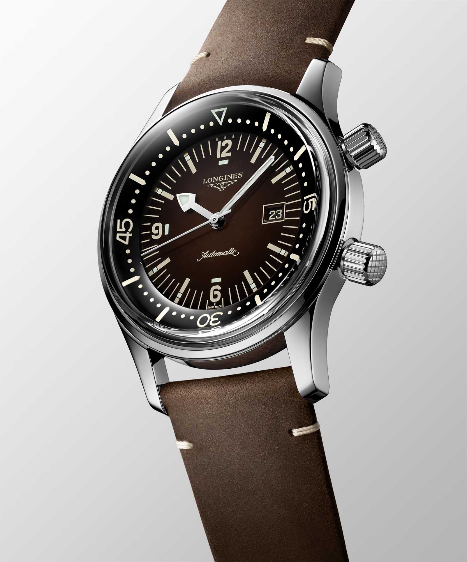 Оригинальные часы Longines Longines Legend Diver Watch L3.374.4.60.0 механические калибр механизма l592 общий вид