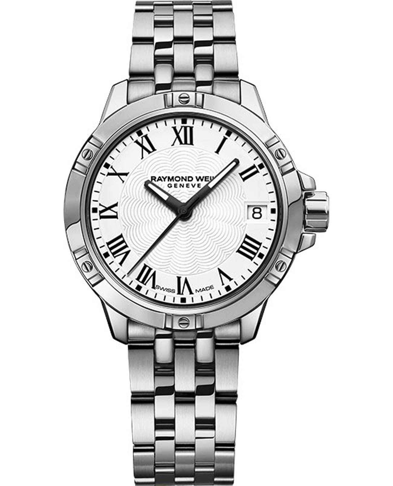 Raymond Weil Raymond Weil Tango 5960-ST-00300  5960-ST-00300 кварцевые женские часы серебристый циферблат, браслет нержавеющая сталь — вид спереди