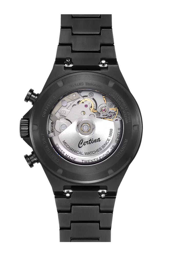 Certina Certina DS-7 Chrono Auto C043.427.44.041.00, ds 7 швейцария мужские часы на браслете титановый c pvd покрытием боковой вид