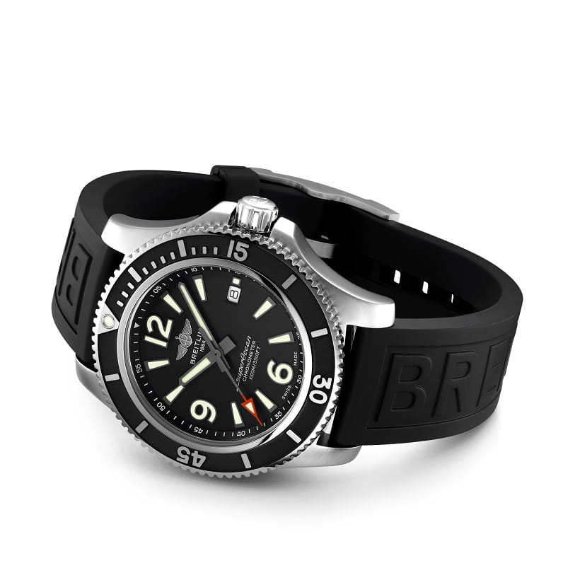 Breitling Breitling Superocean Automatic 44 A17367D71B1S1, superocean швейцария мужские часы на браслете каучук боковой вид