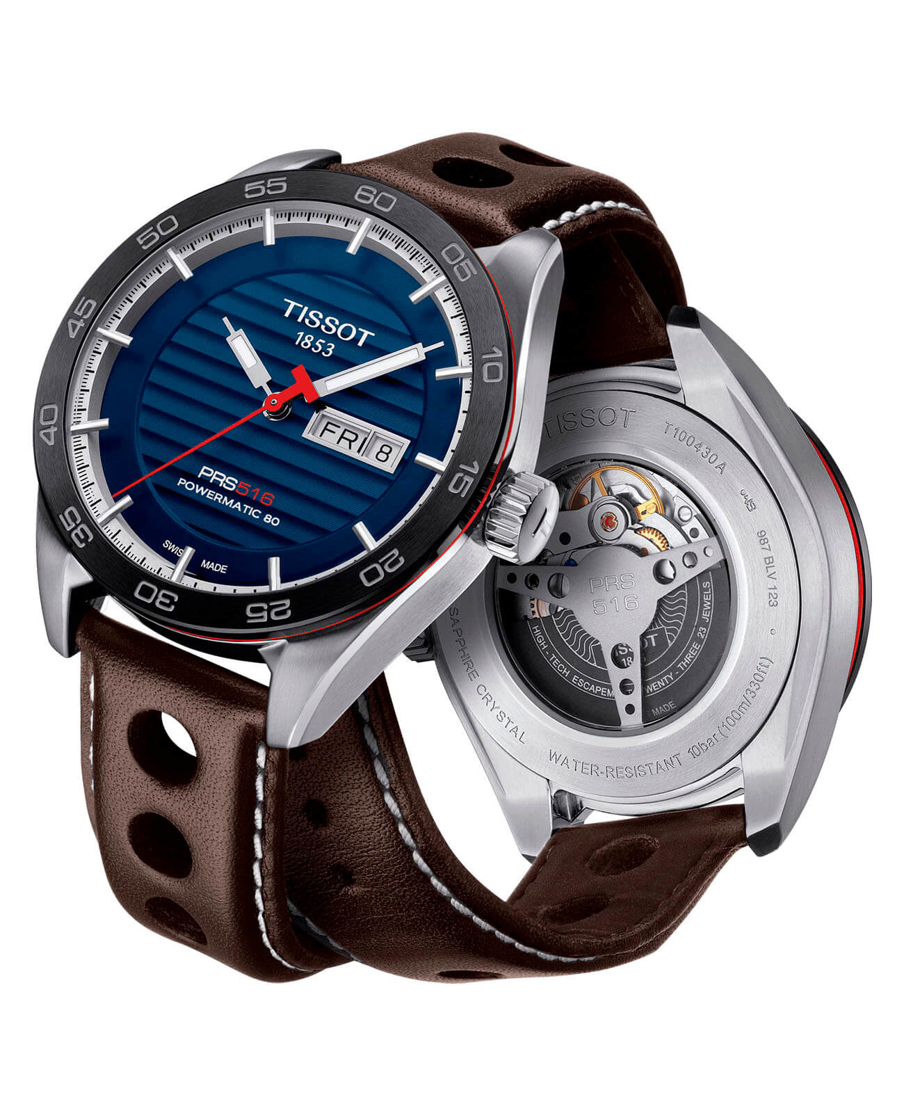 Tissot Tissot PRS 516 Powermatic 80 T100.430.16.041.00, t-sport швейцария мужские часы на браслете кожаный боковой вид