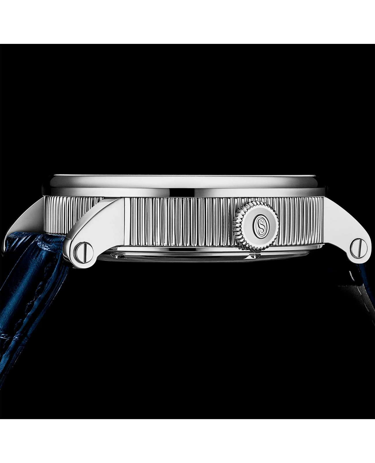 Stuhrling Stuhrling Majestic 1015.02,  сша мужские часы на браслете кожаный боковой вид