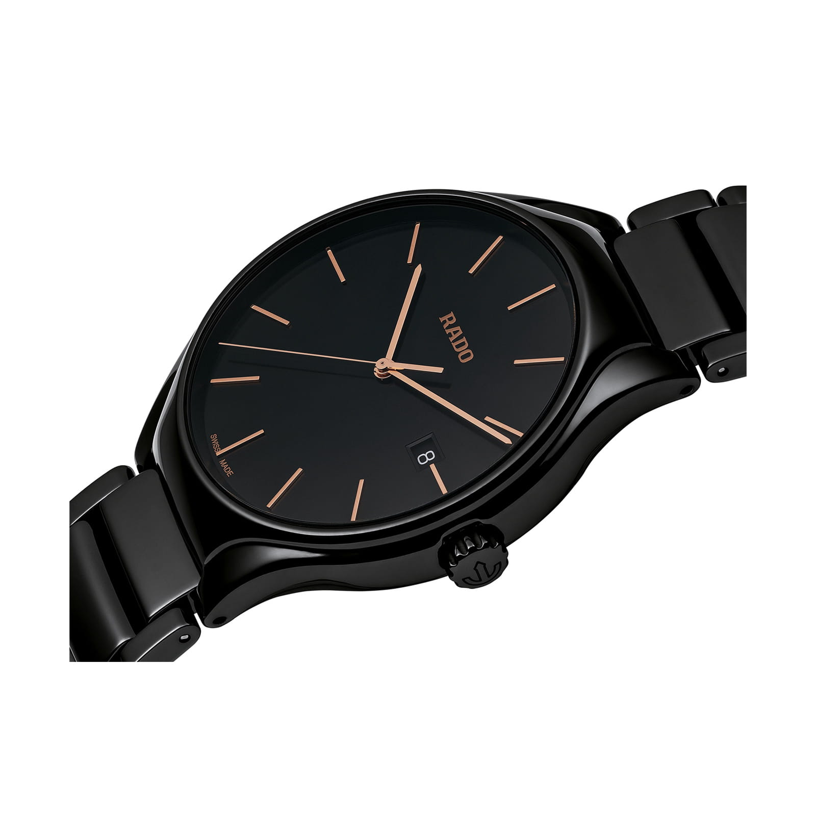 Rado Rado True R27238162, true швейцария мужские часы на браслете высокотехнологичная керамика боковой вид