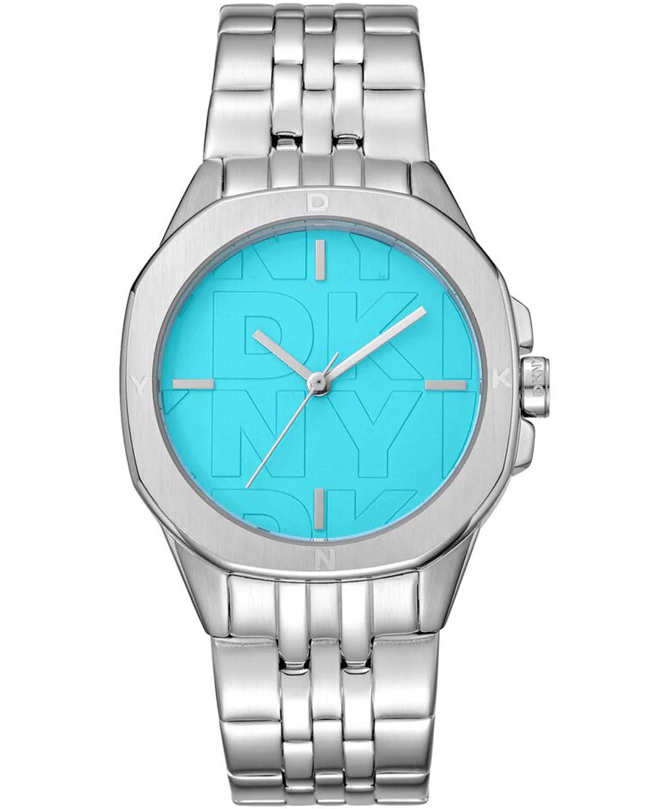 DKNY DKNY Brooklyn Midi DK1L012M0045  DK1L012M0045 кварцевые женские часы голубой циферблат, браслет нержавеющая сталь — вид спереди