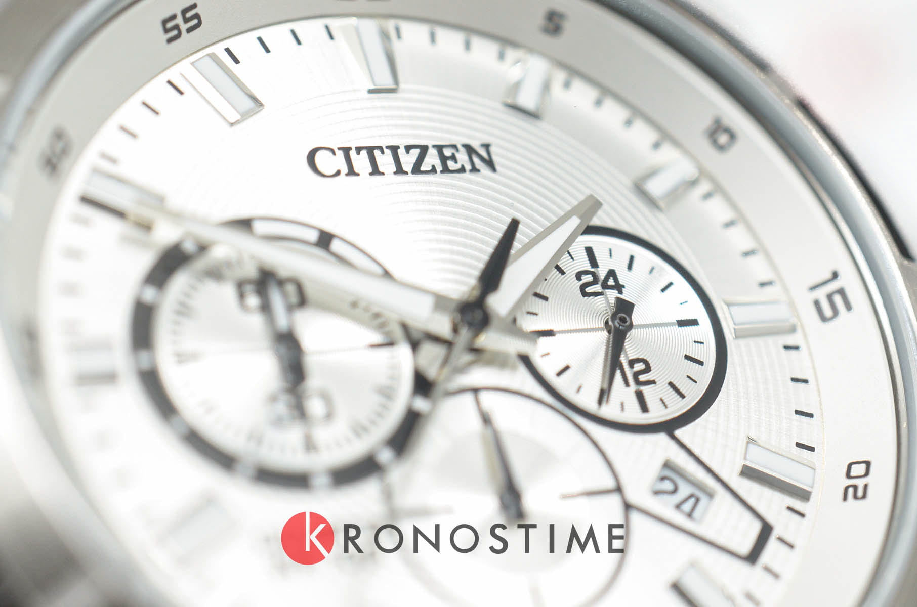 Citizen Citizen Chronograph AN8200-50A кварцевые мужские часы часы крупный план серебристый циферблата