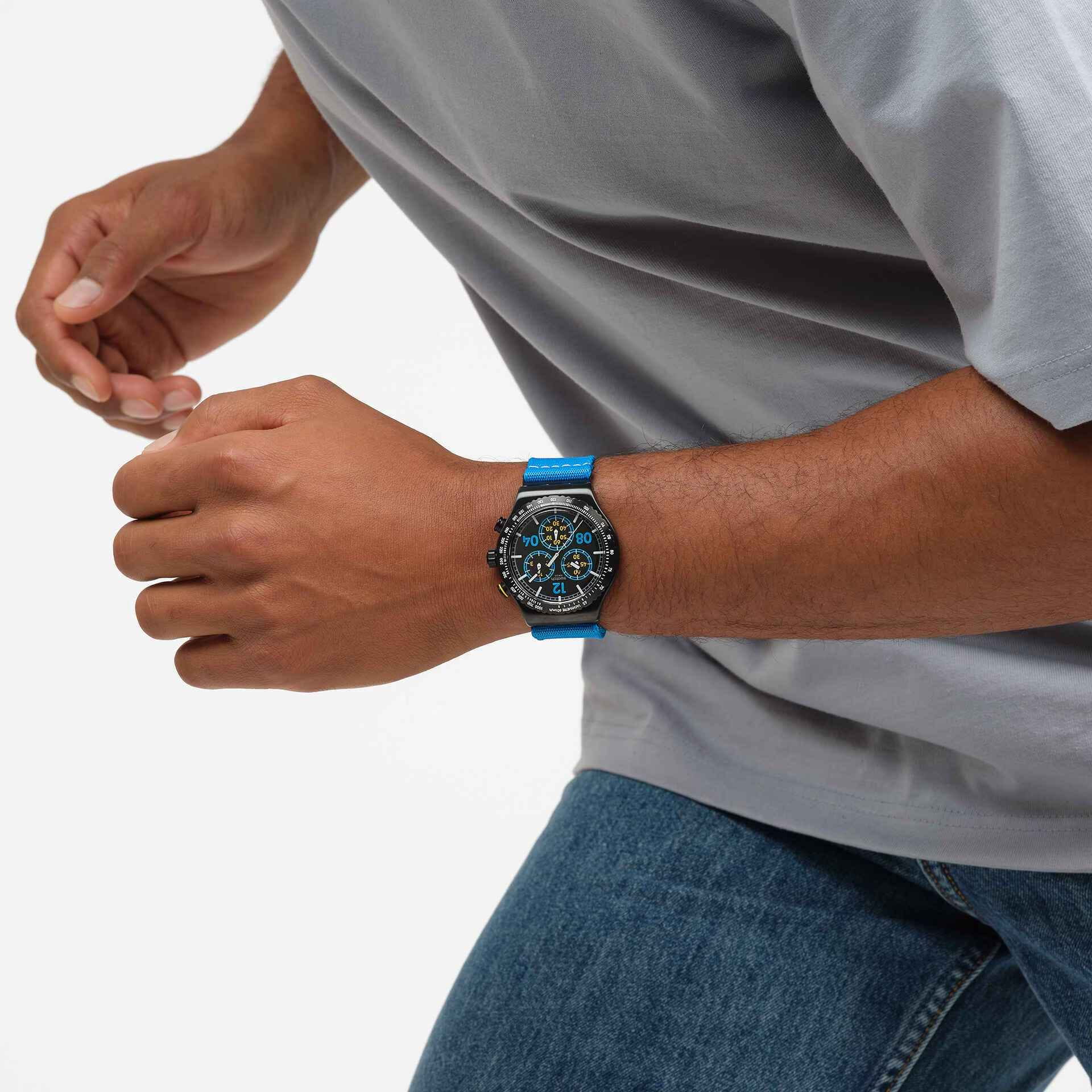 Swatch Swatch Moments In Blue YVB100 , наручные мужские часы фото под углом