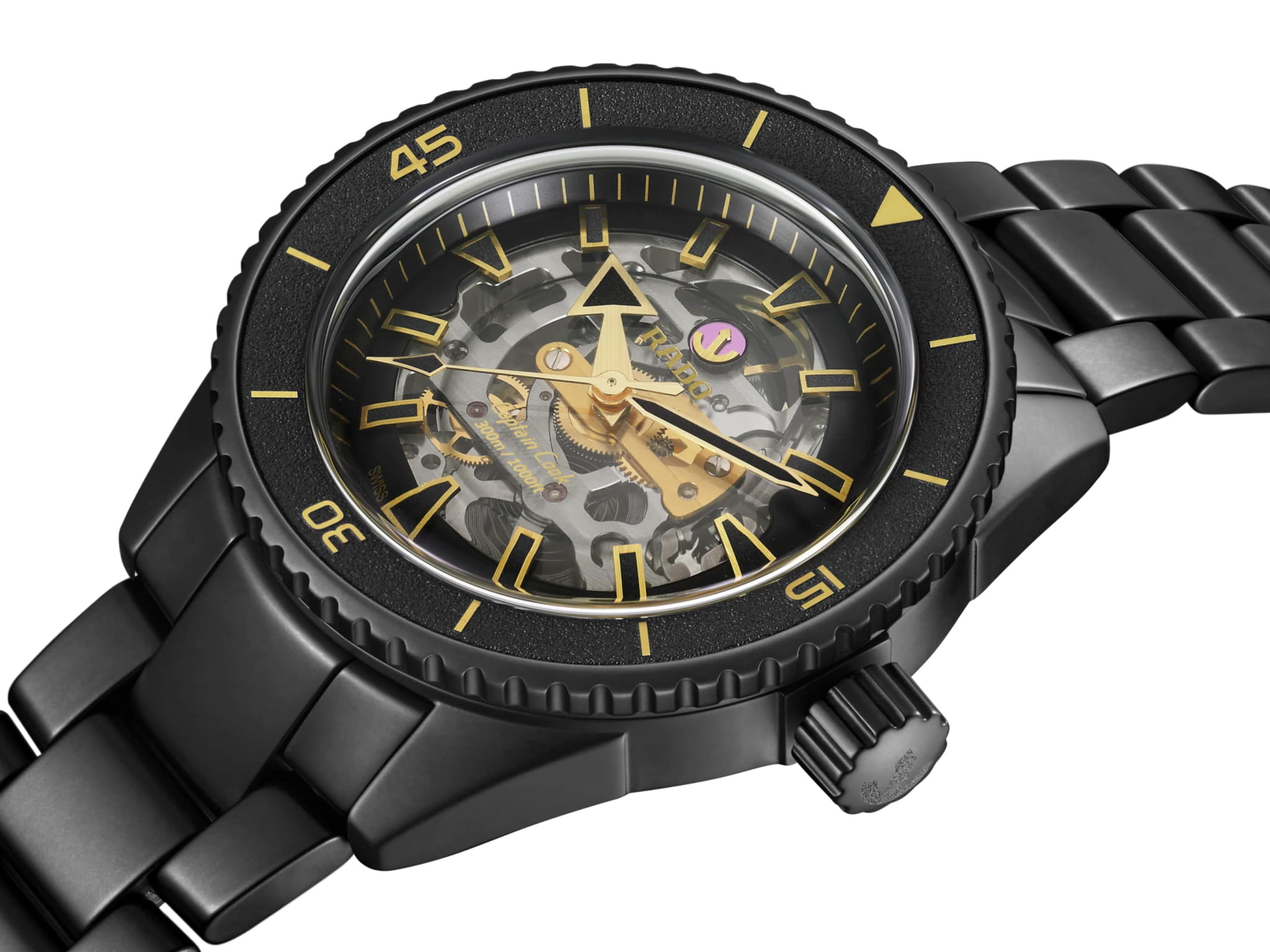 Rado Rado Captain Cook High-Tech Ceramic R32147162 Automatic, наручные мужские часы фото под углом
