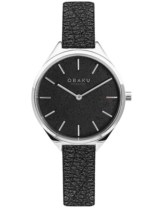 Obaku Obaku Kaffe V257LHCNRB  V257LHCNRB кварцевые женские часы черный циферблат, браслет кожаный — вид спереди