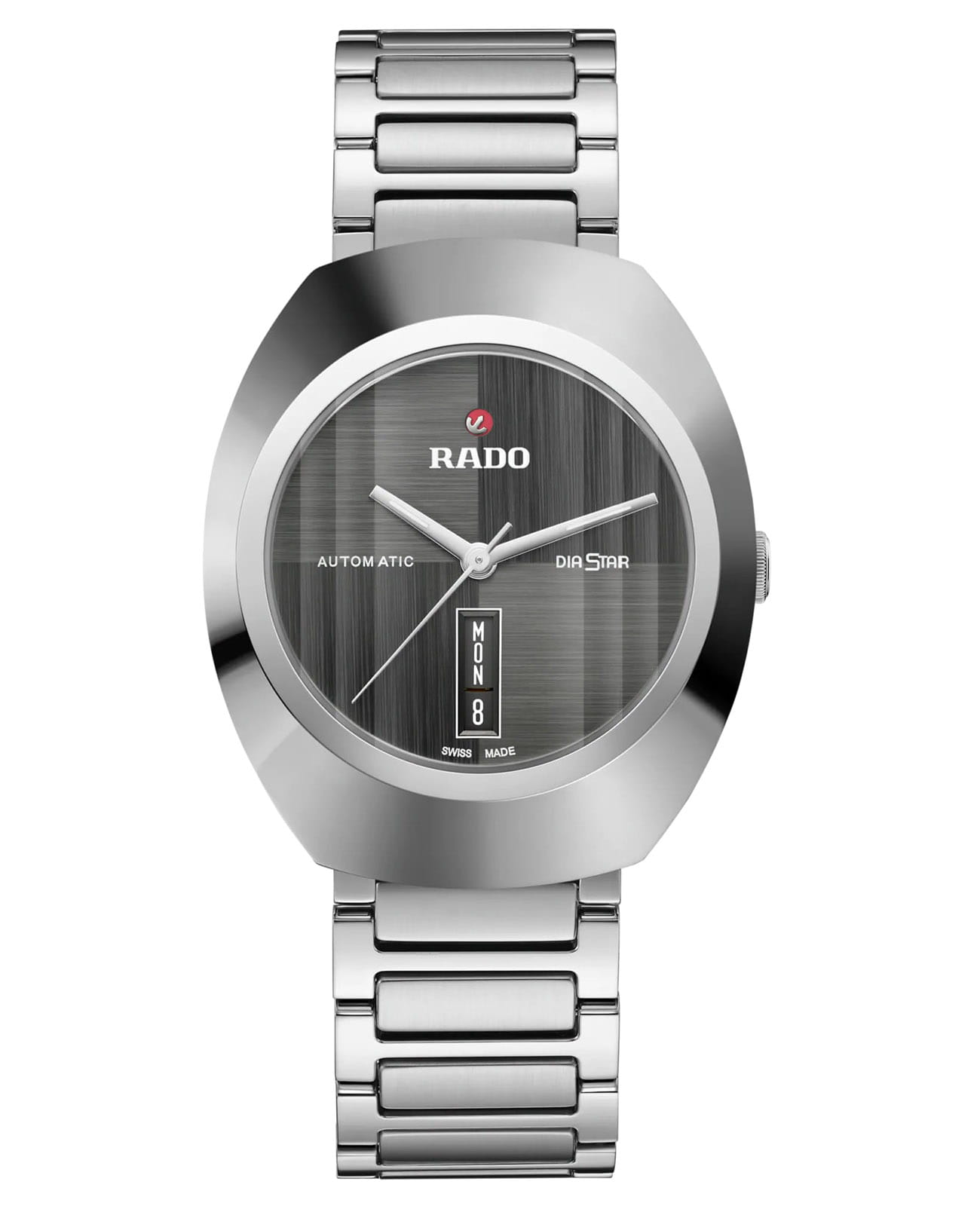 Rado Rado The Original DiaStar R12160103  R12160103 кварцевые мужские часы серый циферблат, браслет нержавеющая сталь — вид спереди