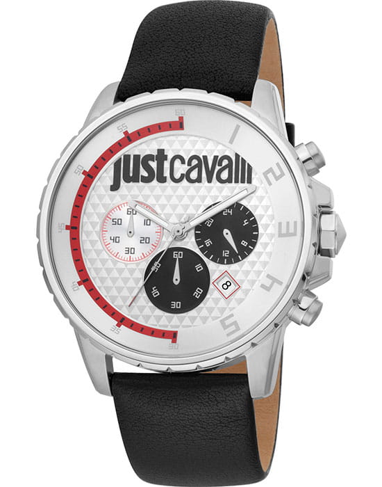 Just Cavalli Just Cavalli Gents JC1G063L0215  JC1G063L0215 кварцевые мужские часы белый циферблат, браслет кожаный — вид спереди