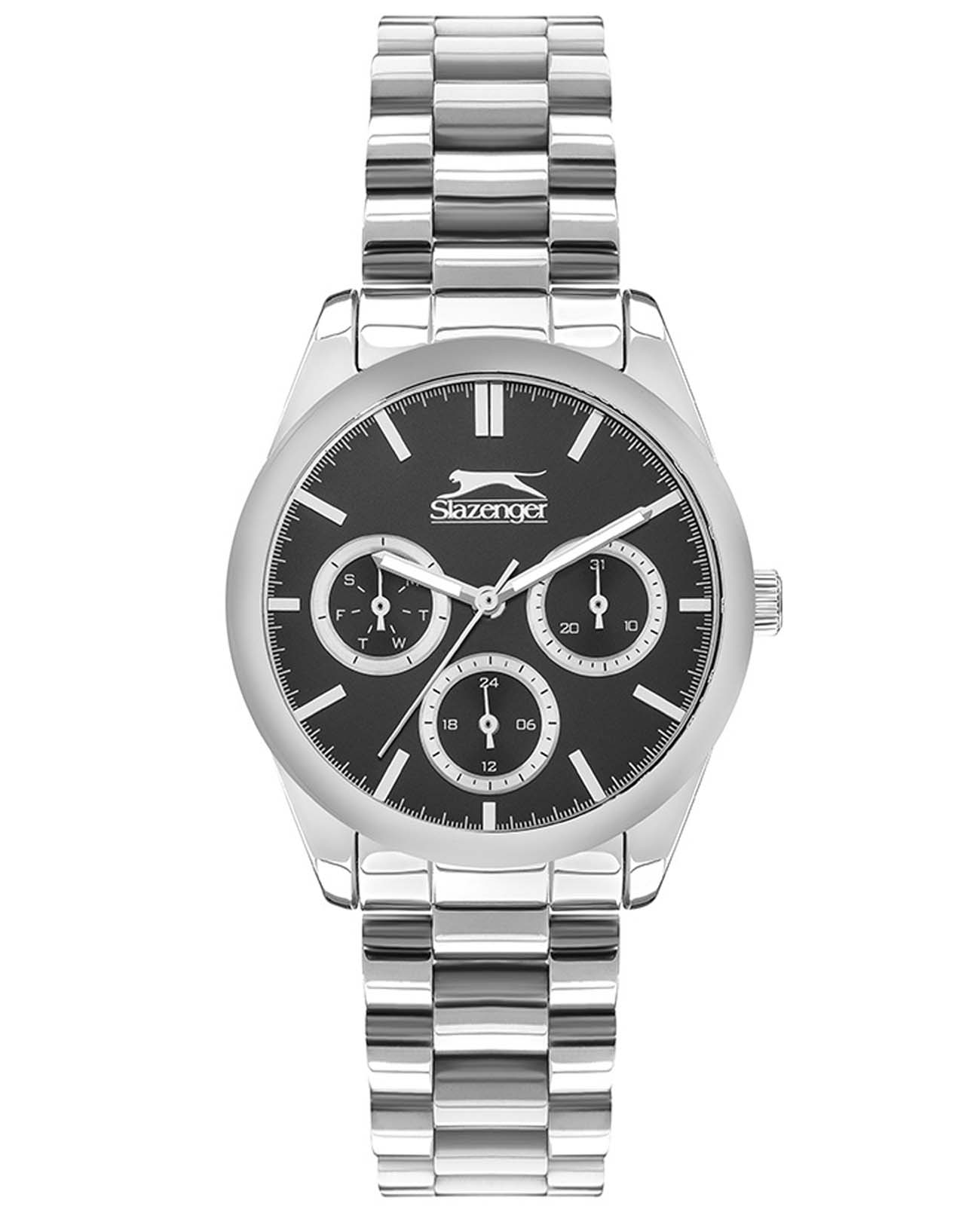 Slazenger Slazenger SL.09.2063.4.01  SL.09.2063.4.01 кварцевые женские часы черный циферблат, браслет суперметалл — вид спереди