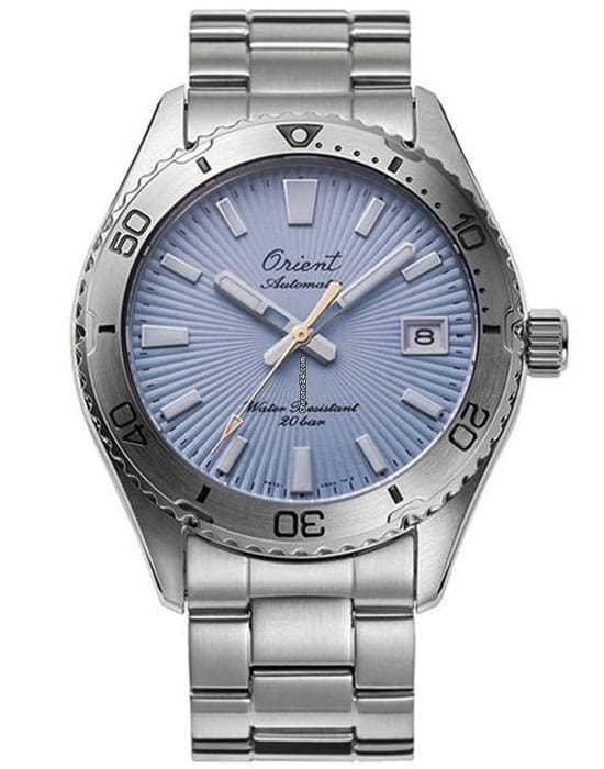 Orient Orient Diving Sport Automatic RA-AC0Q12L (RN-AC0Q12L)  RA-AC0Q12L механические мужские часы оранжевый циферблат, браслет нержавеющая сталь — вид спереди