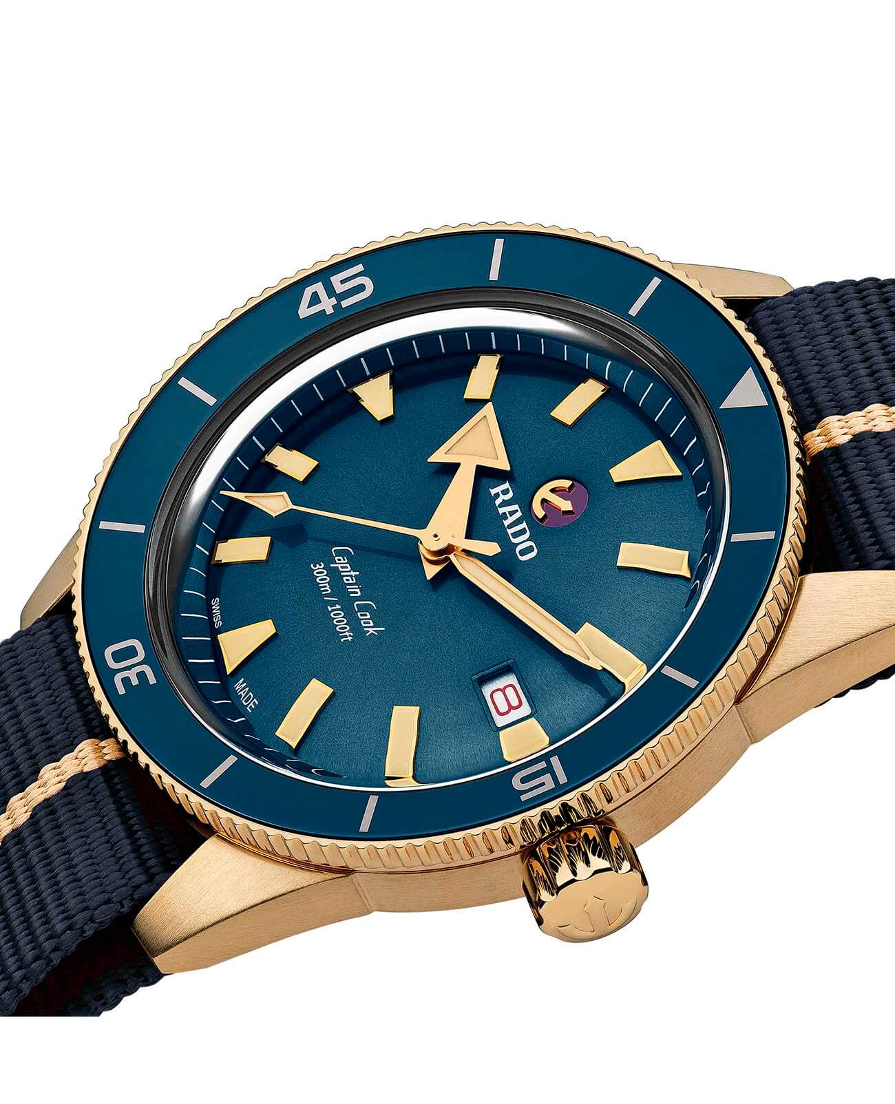 Rado Rado Captain Cook Automatic Bronze R32504207, captain cook швейцария мужские часы на браслете тканевый боковой вид