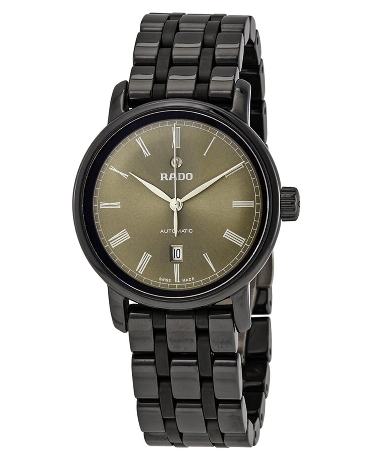 Rado Rado Diamaster R14043112 Automatic R14043112 механические женские часы зеленый циферблат, браслет керамика — вид спереди