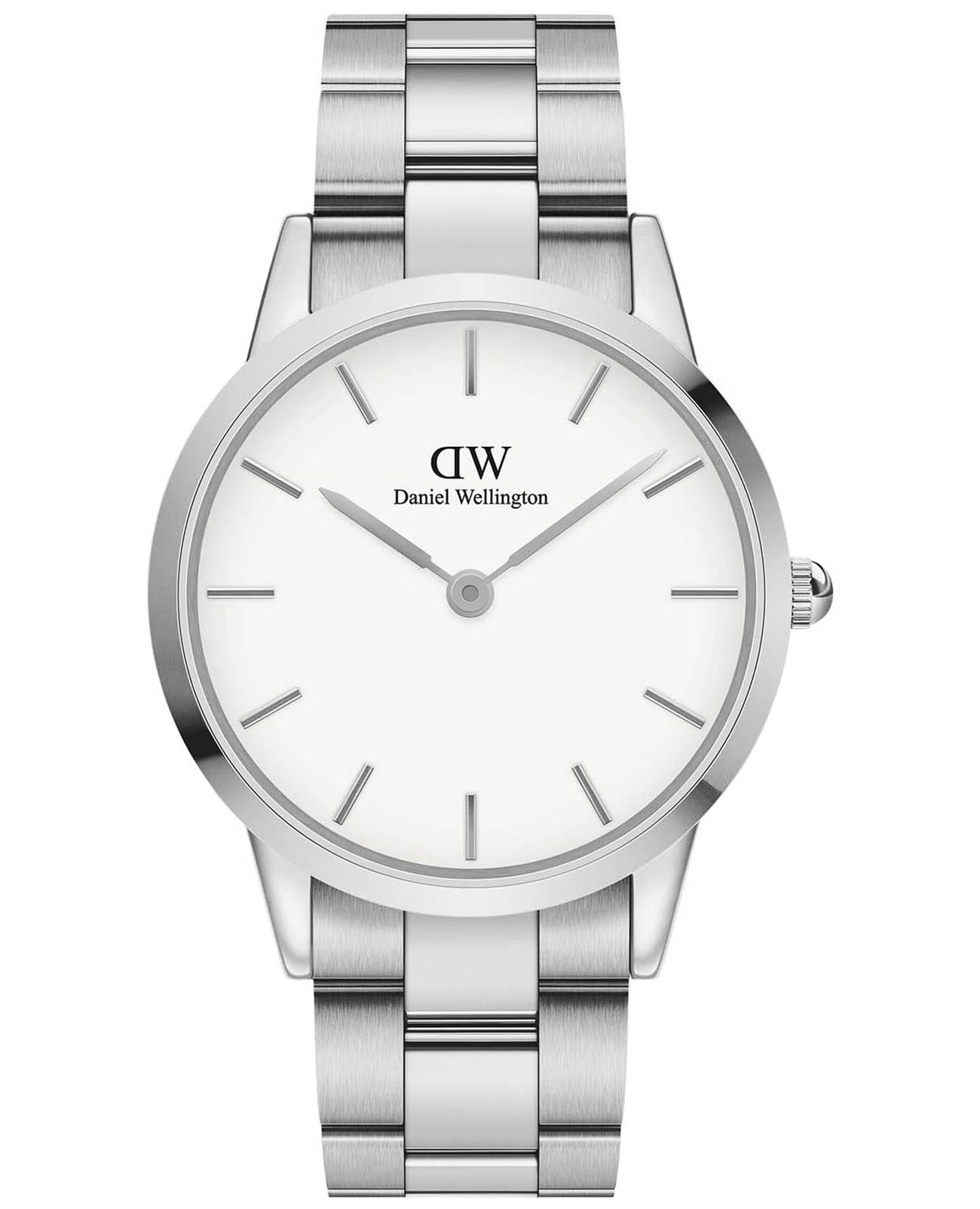 Daniel Wellington Daniel Wellington Iconic Link DW00100341  DW00100341 кварцевые мужские часы белый циферблат, браслет нержавеющая сталь — вид спереди