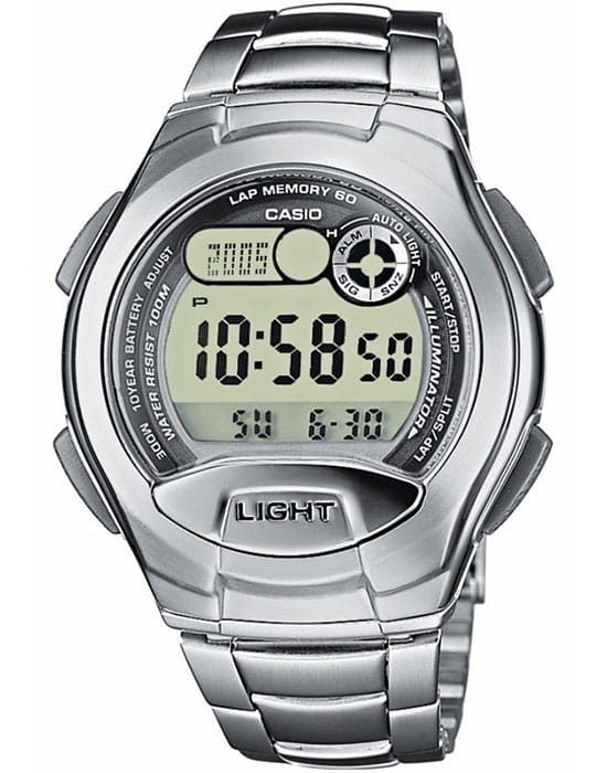 Casio Casio Collection W-752D-1A  W-752D-1A кварцевые мужские часы серый циферблат, браслет нержавеющая сталь — вид спереди