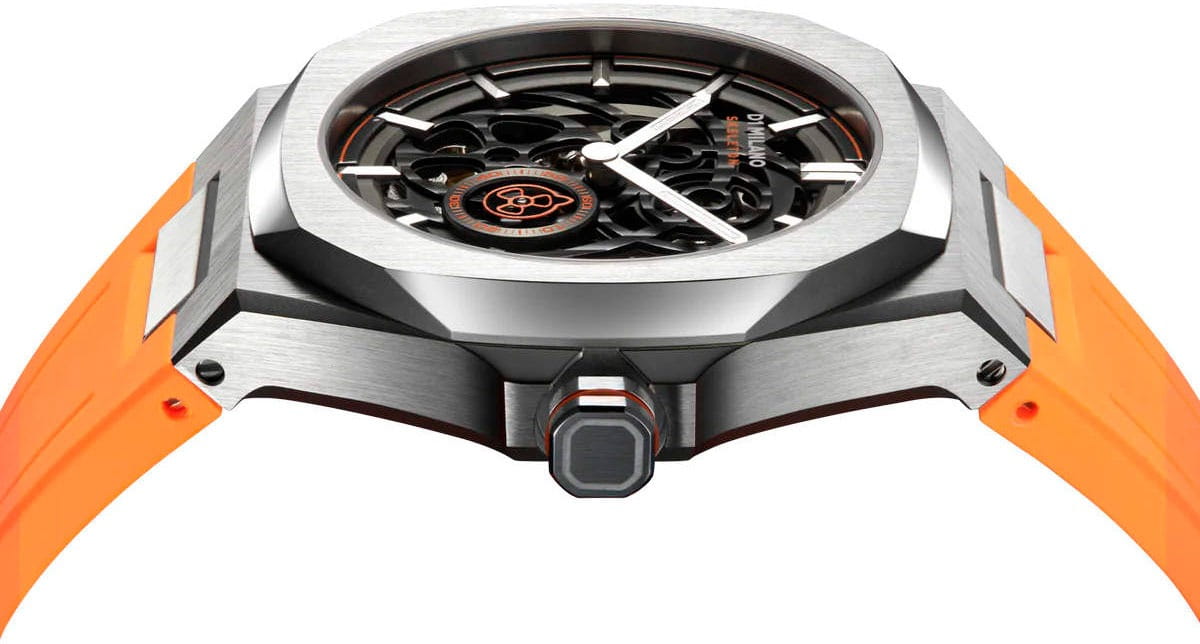 D1 Milano D1 Milano Skeleton SKRJ16,  италия мужские часы на браслете каучук боковой вид