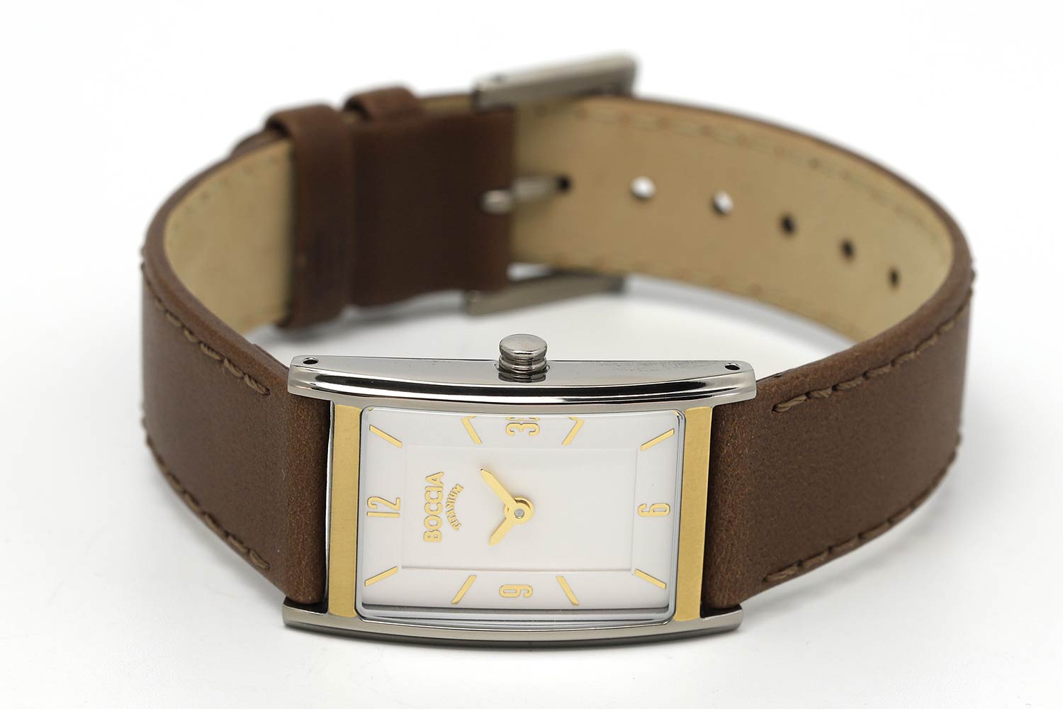 Boccia Titanium Boccia Rectangular Titanium 3212-06,  германия женские часы на браслете кожаный боковой вид