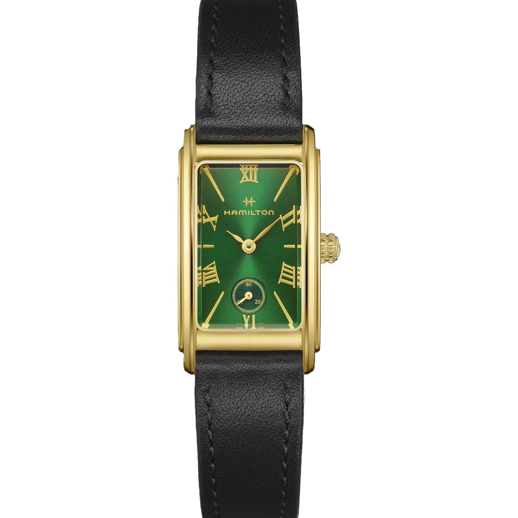 Hamilton Hamilton American Classic Ardmore Quartz H11261760  H11261760 кварцевые женские часы зеленый циферблат, браслет кожаный — вид спереди