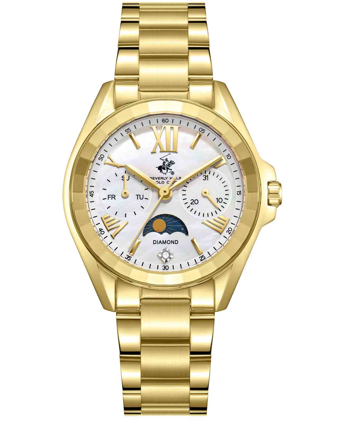 Beverly Hills Polo Club Beverly Hills Polo Club BP3763X.120  BP3763X.120 кварцевые мужские часы перламутровый циферблат, браслет нержавеющая сталь с ip-покрытием — вид спереди