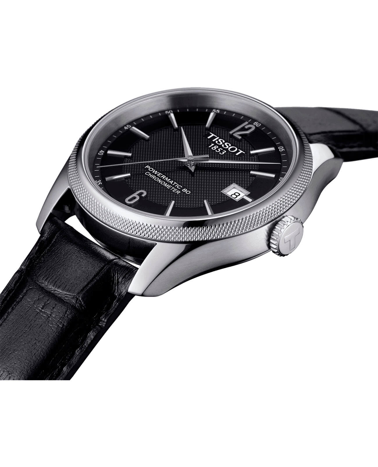 Tissot Tissot Ballade Powermatic 80 COSC T108.408.16.057.00 механические мужские часы часы крупный план черный циферблата