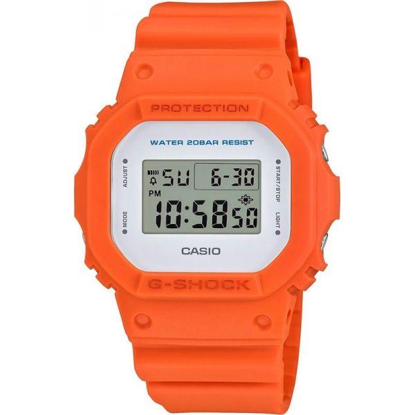 Casio Casio G-Shock DW-5600M-4E DW-5600 DW-5600M-4E электронные мужские часы серый циферблат, браслет пластик — вид спереди