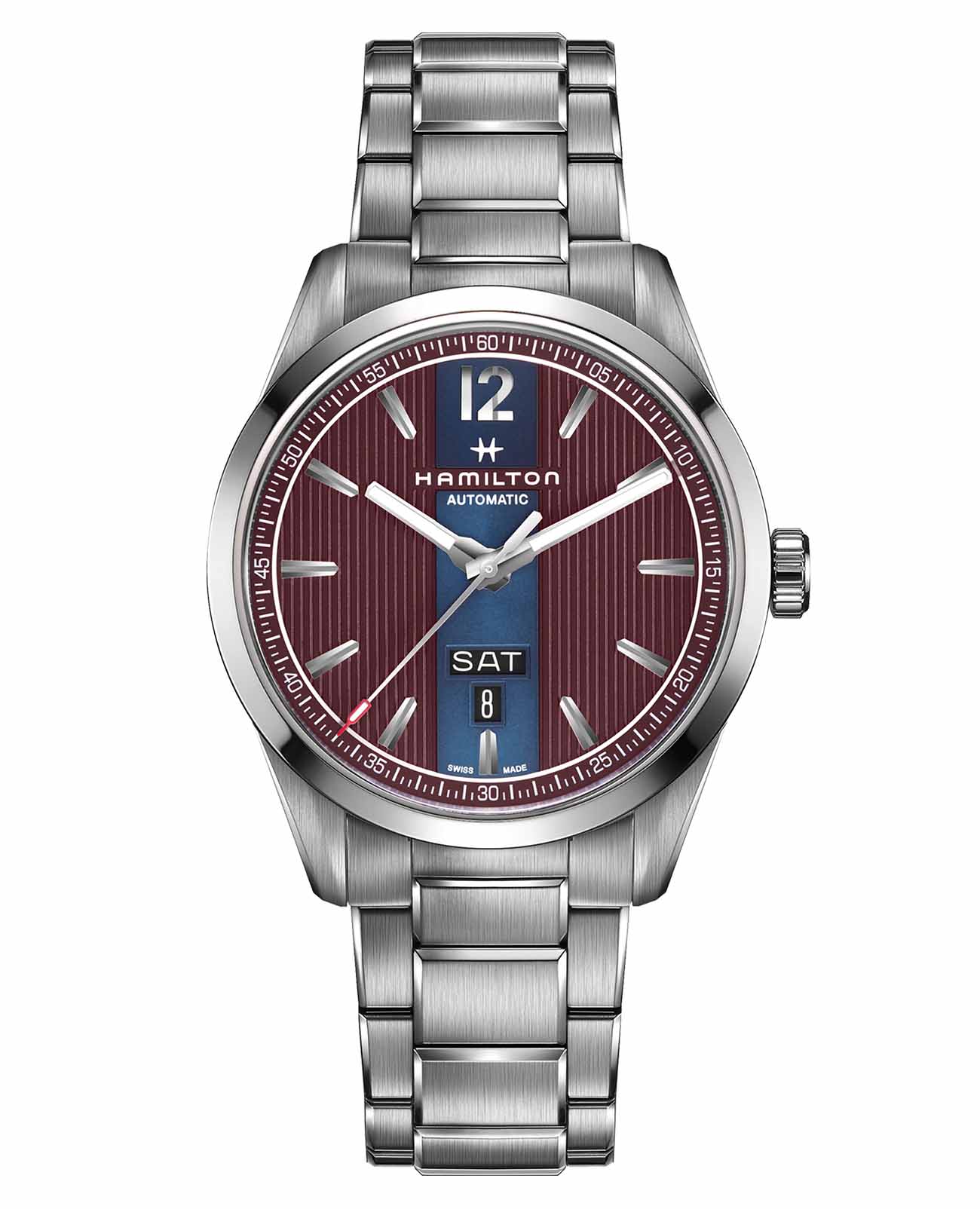 Hamilton Hamilton Broadway Day Date Auto H43515175  H43515175 механические мужские часы  циферблат, браслет нержавеющая сталь — вид спереди