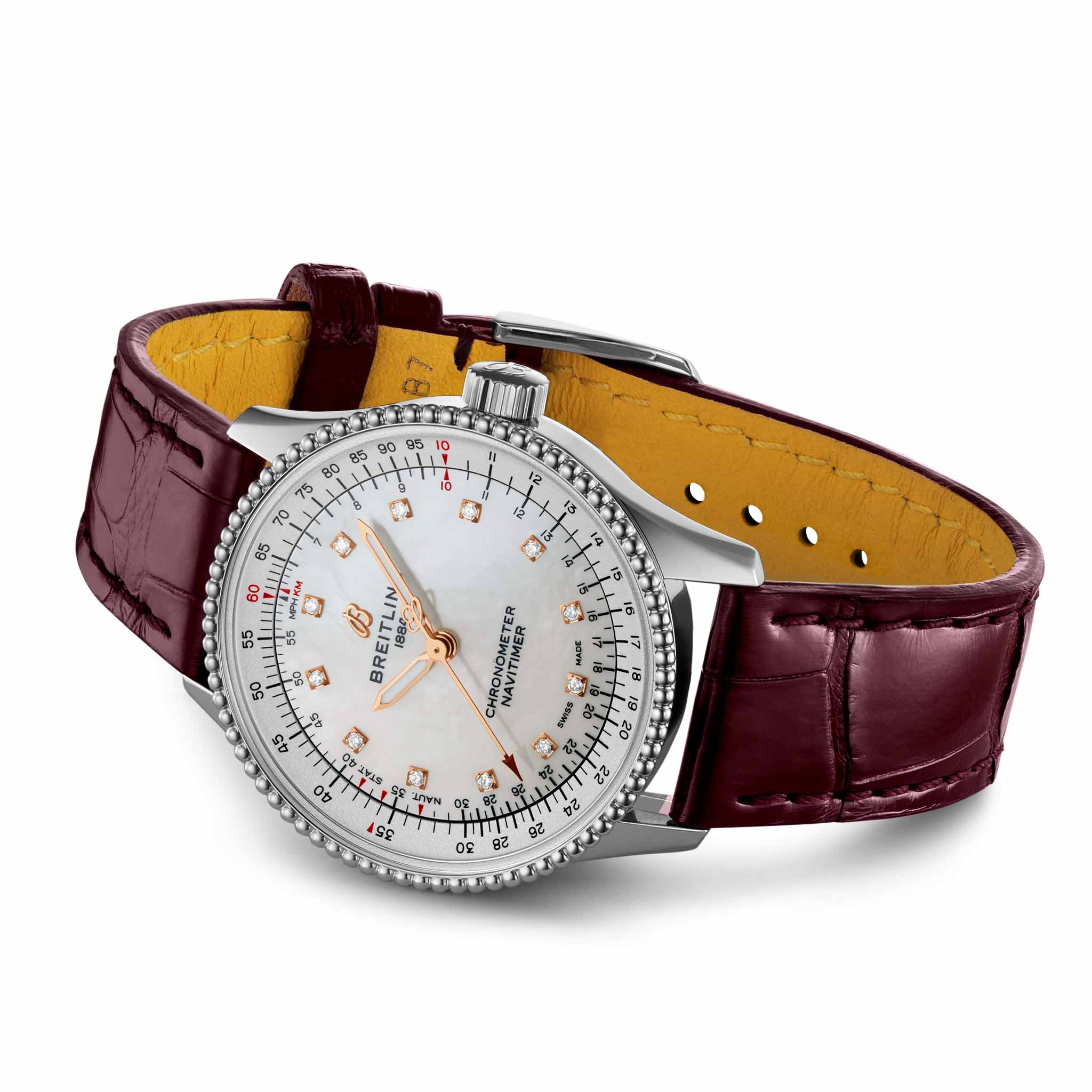 Оригинальные часы Breitling Breitling Navitimer Automatic 35 A17395211A1P2 механические калибр механизма breitling 17 общий вид