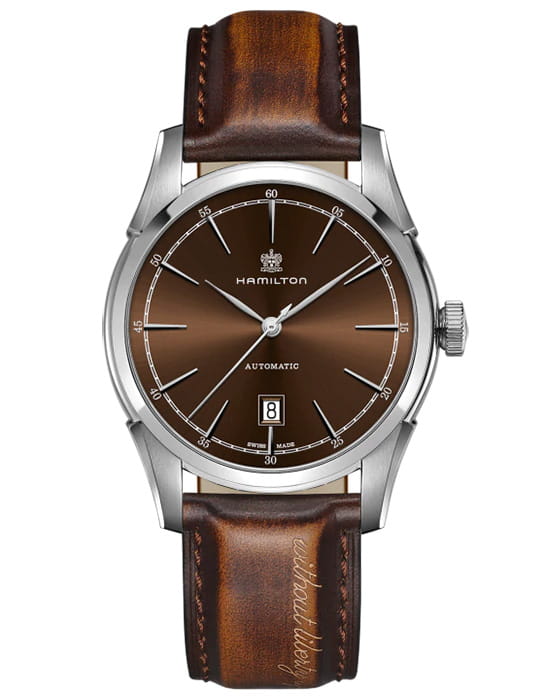 Hamilton Hamilton American Classic Spirit of Liberty Auto H42415501  H42415501 механические мужские часы коричневый циферблат, браслет кожаный — вид спереди