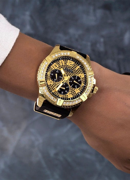 Guess Guess W1132G1 мужские часы черный циферблат на запястье