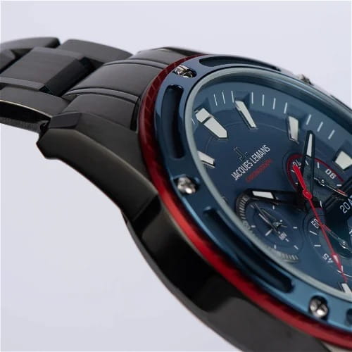 Jacques Lemans Jacques Lemans Liverpool 1-2141G кварцевые мужские часы часы крупный план синий циферблата