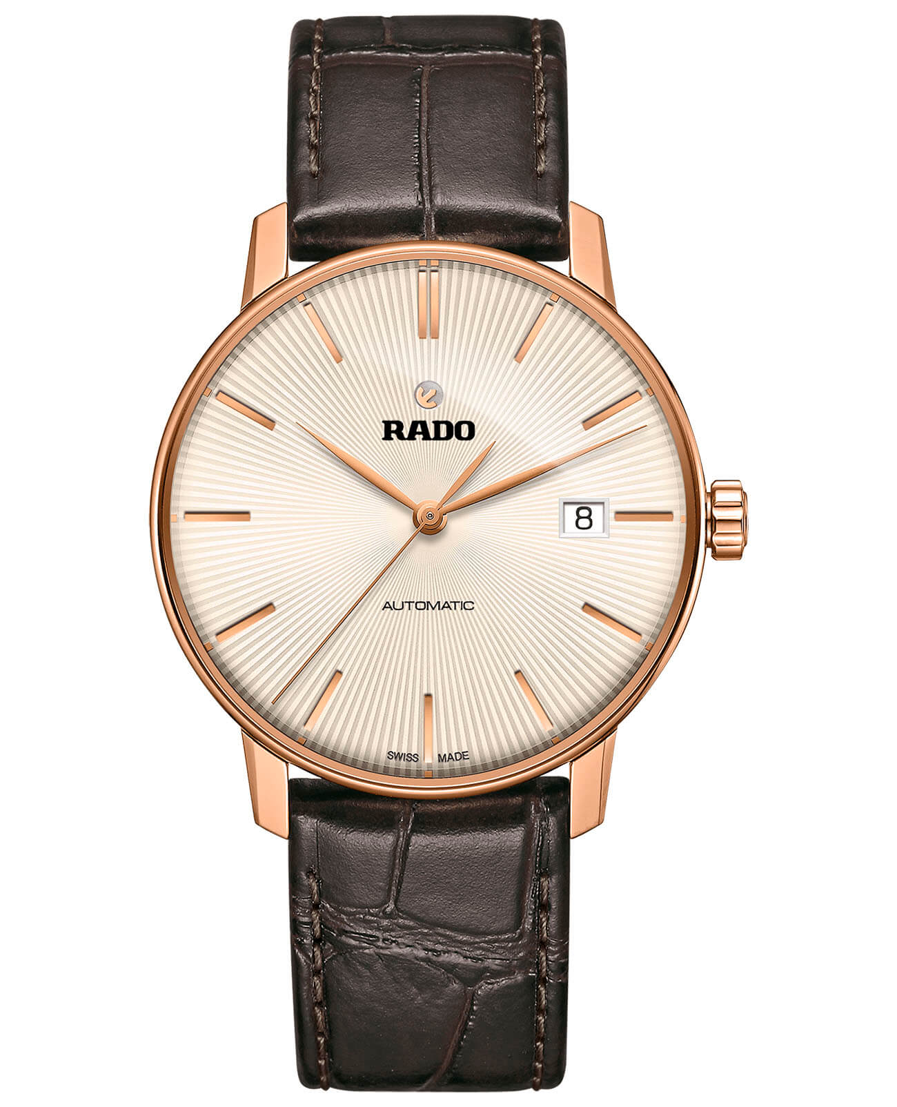 Rado Rado Coupole Classic Automatic R22861115  R22861115 механические мужские часы шампань циферблат, браслет кожаный — вид спереди