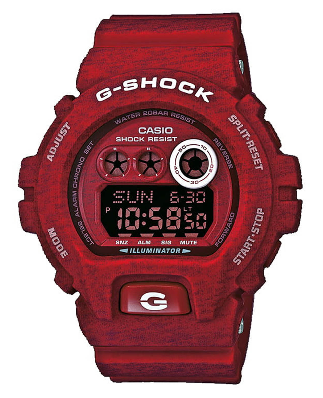 Casio Casio G-Shock GD-X6900HT-4ER  GD-X6900HT-4ER электронные мужские часы красный циферблат, браслет пластик — вид спереди
